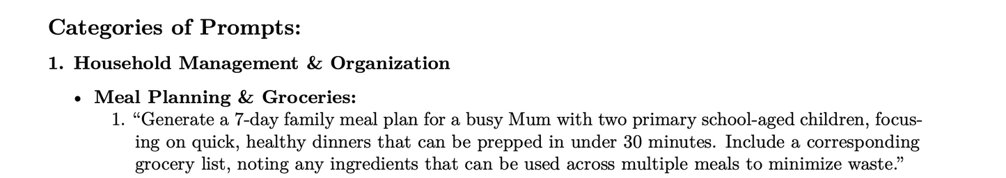 100 Chat GPT Prompts Download for Mums